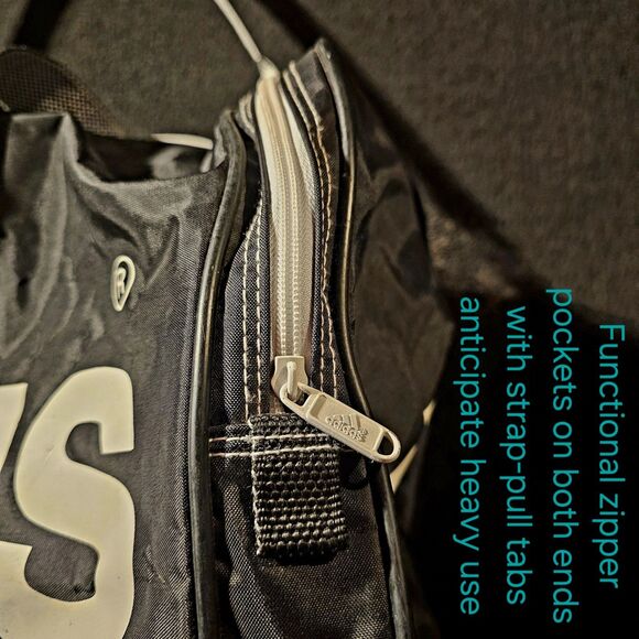 VTG Y2K Adidas Distressed Spell Out Big Logo Handled Duffel Weekender/Gym Bag - Picture 3 of 14